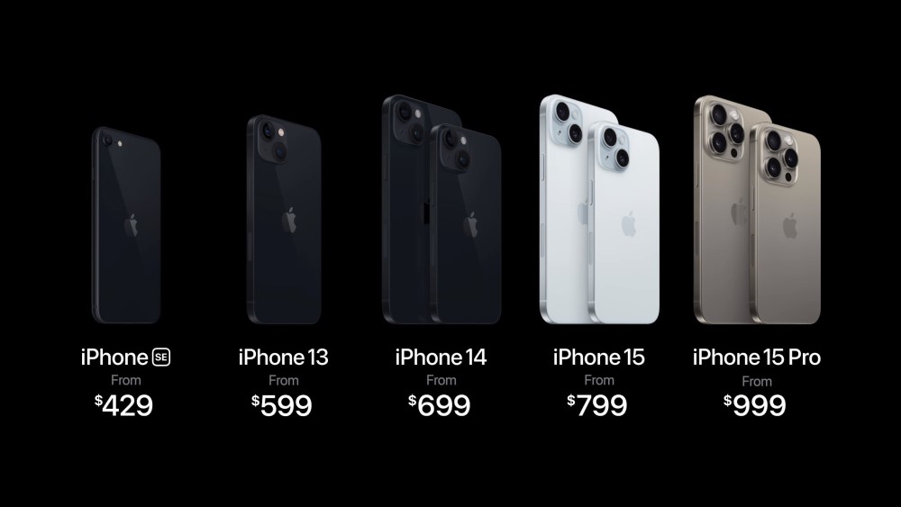 iPhone 15 Pro, iPhone 15, iPhone 14, iPhone 13 и iPhone SE